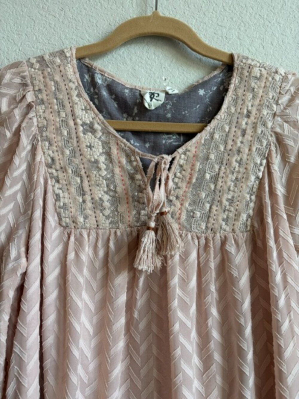 Anthropologie One September Blush Pink Chevron Jacquard Mini Dress Medium - Picture 3 of 12